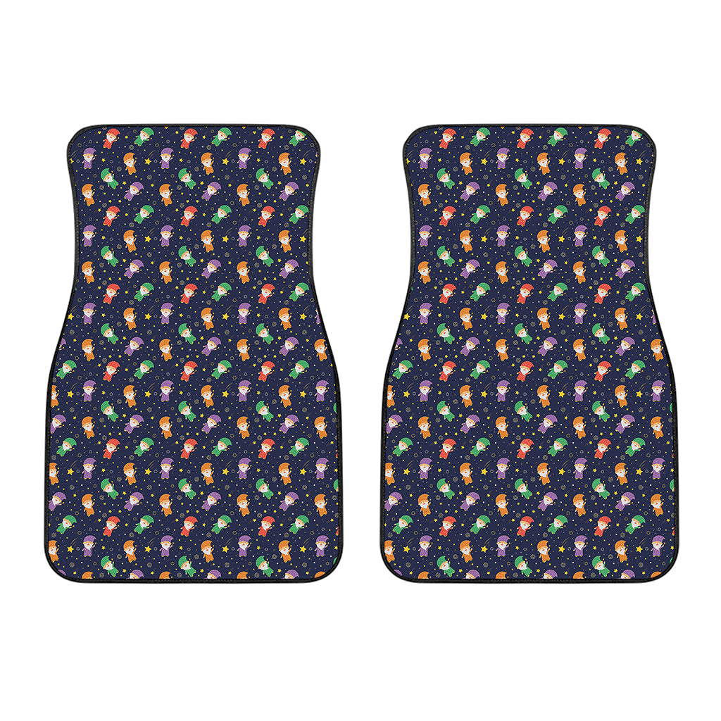 Cute Wizard Pattern Print Front Car Floor Mats