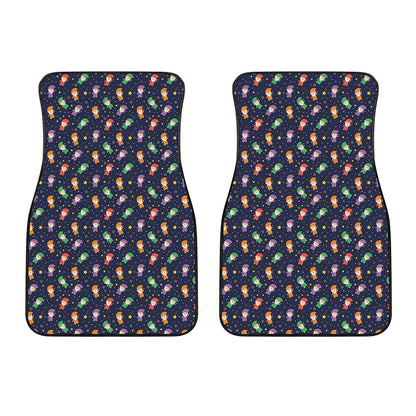 Cute Wizard Pattern Print Front Car Floor Mats