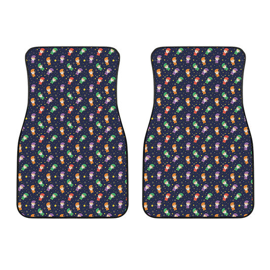 Cute Wizard Pattern Print Front Car Floor Mats
