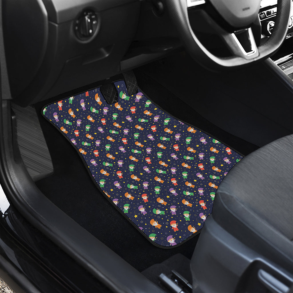 Cute Wizard Pattern Print Front Car Floor Mats