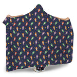 Cute Wizard Pattern Print Hooded Blanket