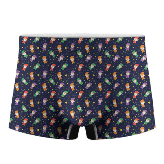 Cute Wizard Pattern Print Men's Boxer Briefs