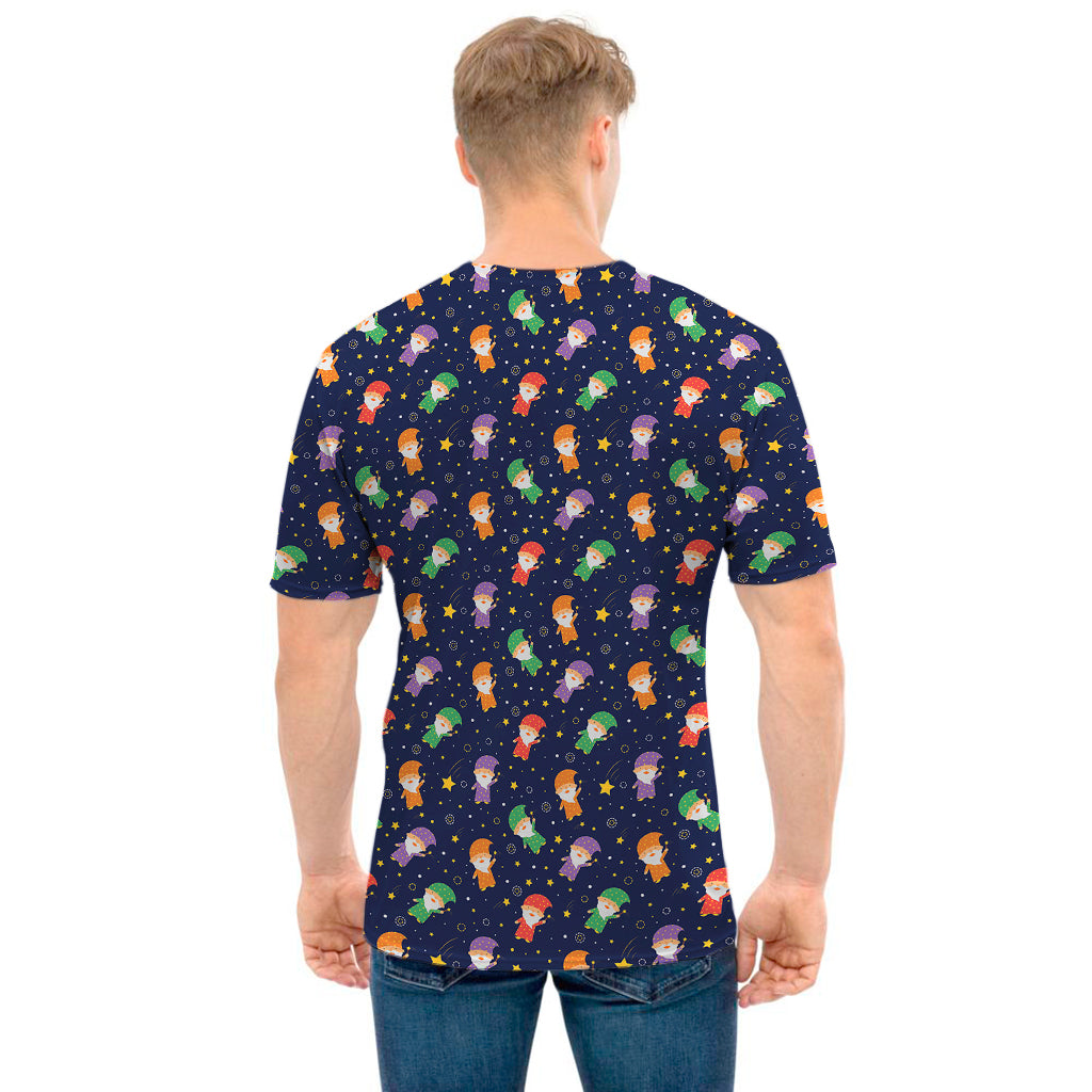 Cute Wizard Pattern Print Men's T-Shirt