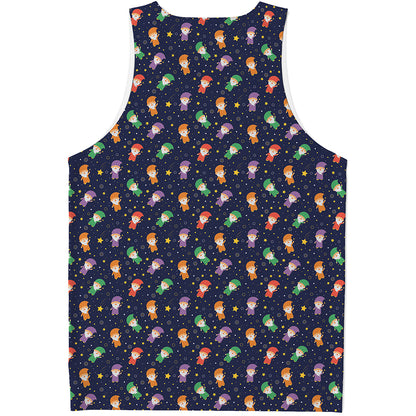 Cute Wizard Pattern Print Men's Tank Top