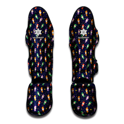 Cute Wizard Pattern Print Muay Thai Shin Guard
