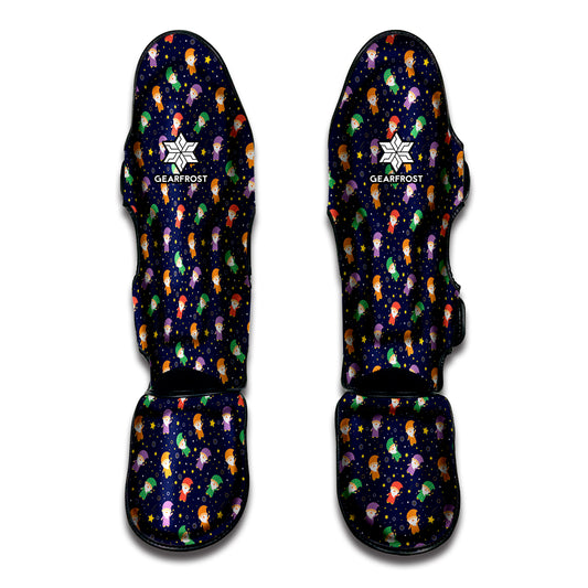 Cute Wizard Pattern Print Muay Thai Shin Guard