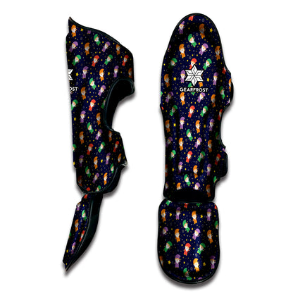 Cute Wizard Pattern Print Muay Thai Shin Guard