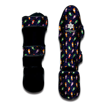 Cute Wizard Pattern Print Muay Thai Shin Guard