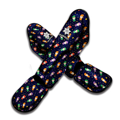 Cute Wizard Pattern Print Muay Thai Shin Guard
