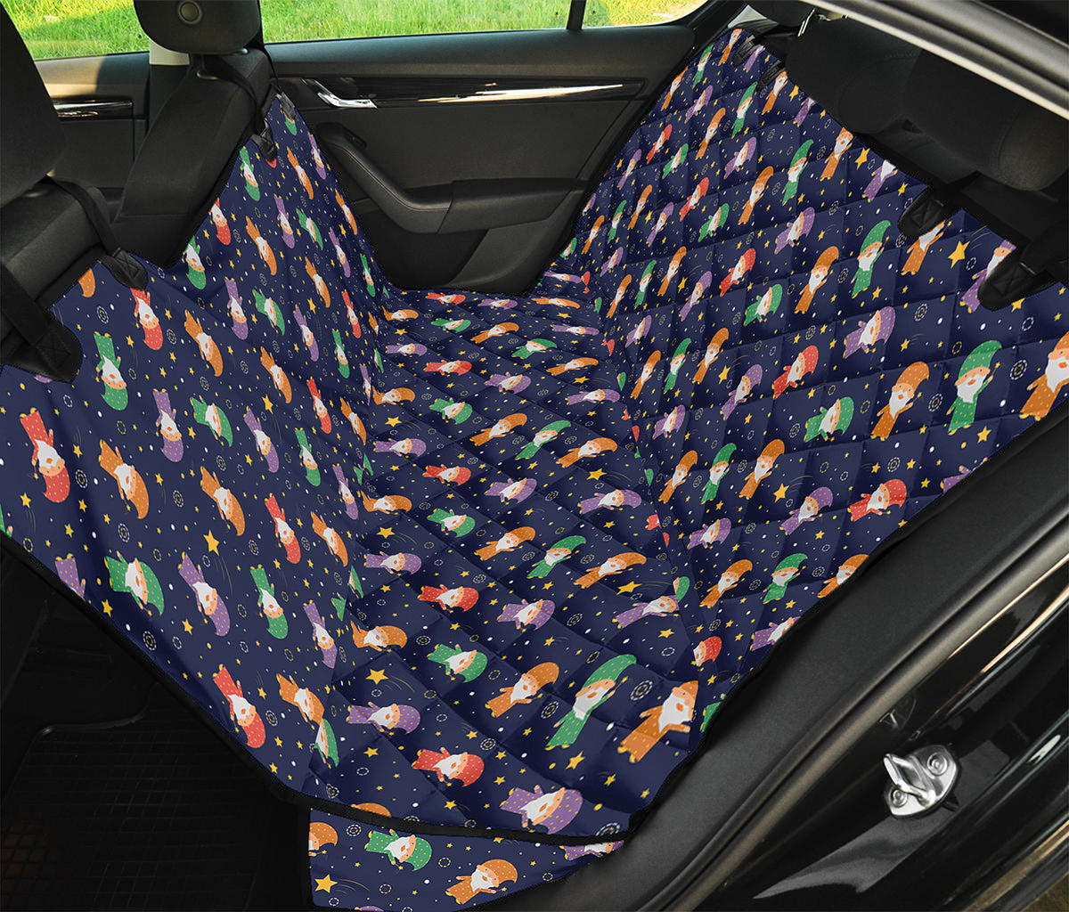 Cute Wizard Pattern Print Pet Car Back Seat Cover