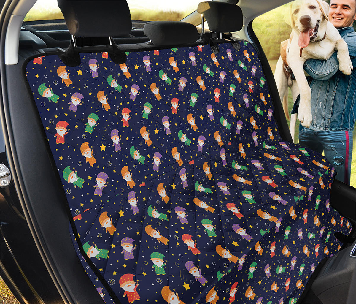 Cute Wizard Pattern Print Pet Car Back Seat Cover