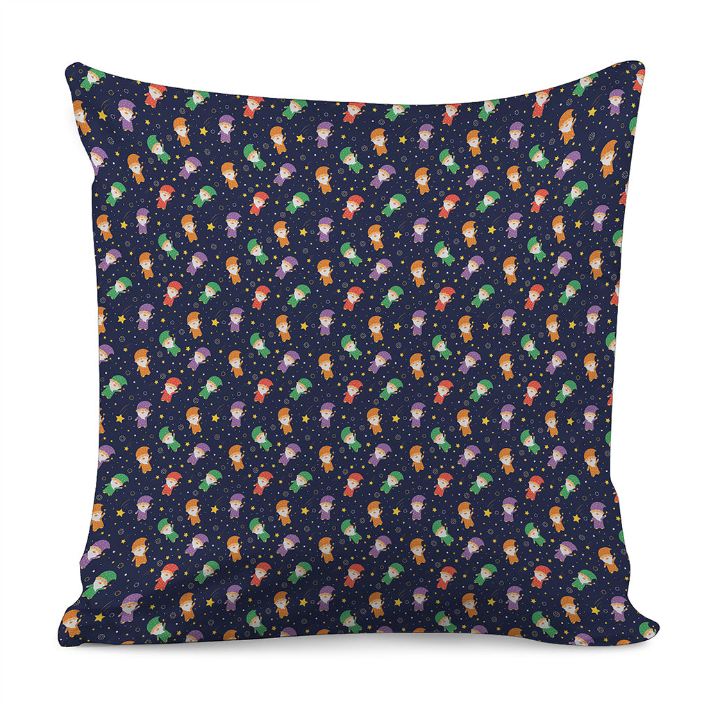 Cute Wizard Pattern Print Pillow Cover