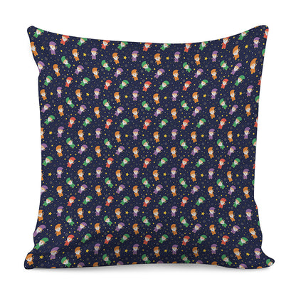 Cute Wizard Pattern Print Pillow Cover