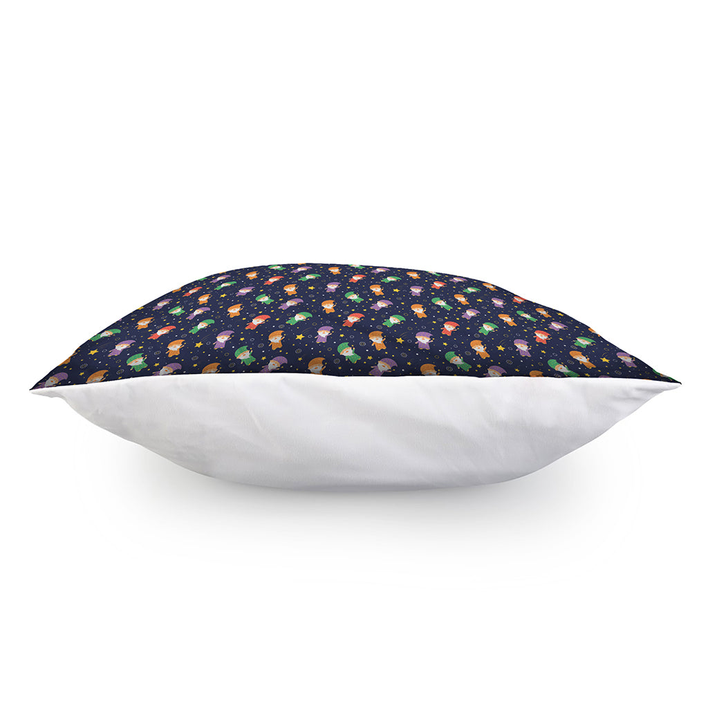 Cute Wizard Pattern Print Pillow Cover