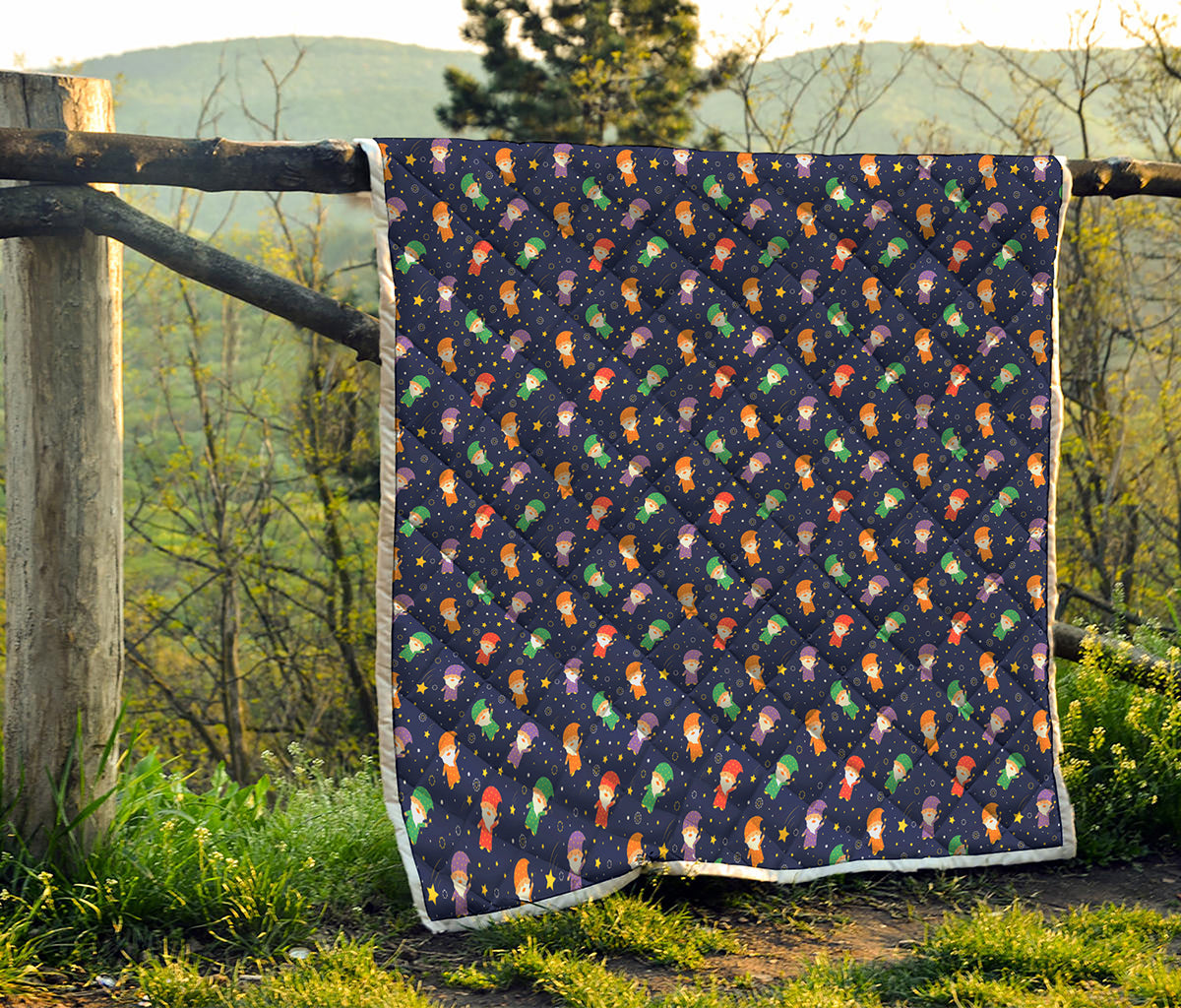 Cute Wizard Pattern Print Quilt