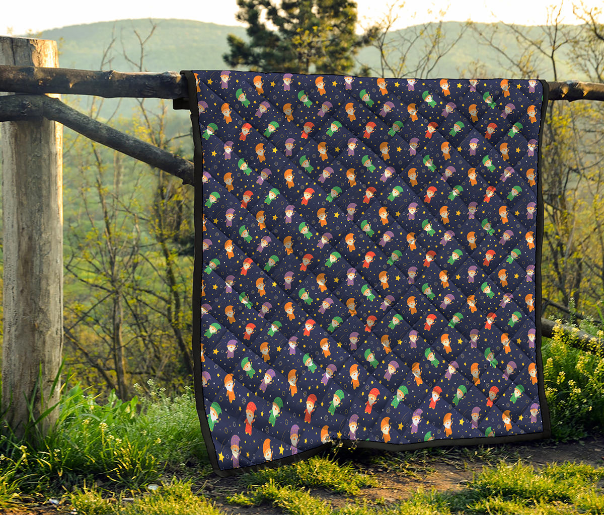 Cute Wizard Pattern Print Quilt