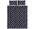 Cute Wizard Pattern Print Quilt Bed Set