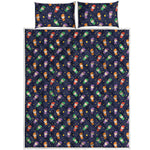 Cute Wizard Pattern Print Quilt Bed Set