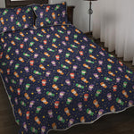 Cute Wizard Pattern Print Quilt Bed Set