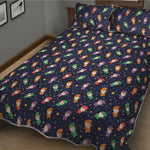 Cute Wizard Pattern Print Quilt Bed Set