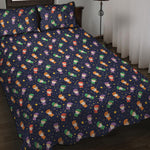 Cute Wizard Pattern Print Quilt Bed Set