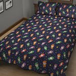 Cute Wizard Pattern Print Quilt Bed Set