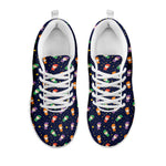 Cute Wizard Pattern Print White Sneakers