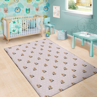 Cute Yorkshire Terrier Pattern Print Area Rug
