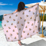 Cute Yorkshire Terrier Pattern Print Beach Sarong Wrap