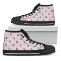 Cute Yorkshire Terrier Pattern Print Black High Top Sneakers