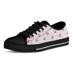 Cute Yorkshire Terrier Pattern Print Black Low Top Shoes