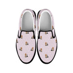 Cute Yorkshire Terrier Pattern Print Black Slip On Shoes