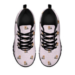 Cute Yorkshire Terrier Pattern Print Black Sneakers