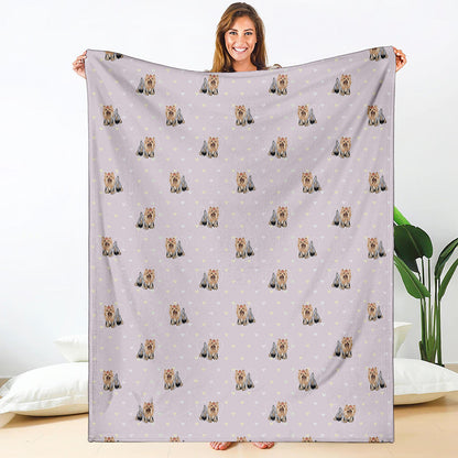 Cute Yorkshire Terrier Pattern Print Blanket