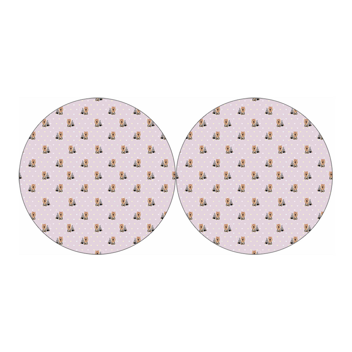 Cute Yorkshire Terrier Pattern Print Car Coasters