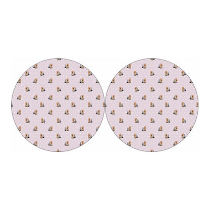 Cute Yorkshire Terrier Pattern Print Car Coasters