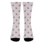 Cute Yorkshire Terrier Pattern Print Crew Socks