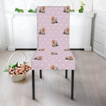 Cute Yorkshire Terrier Pattern Print Dining Chair Slipcover