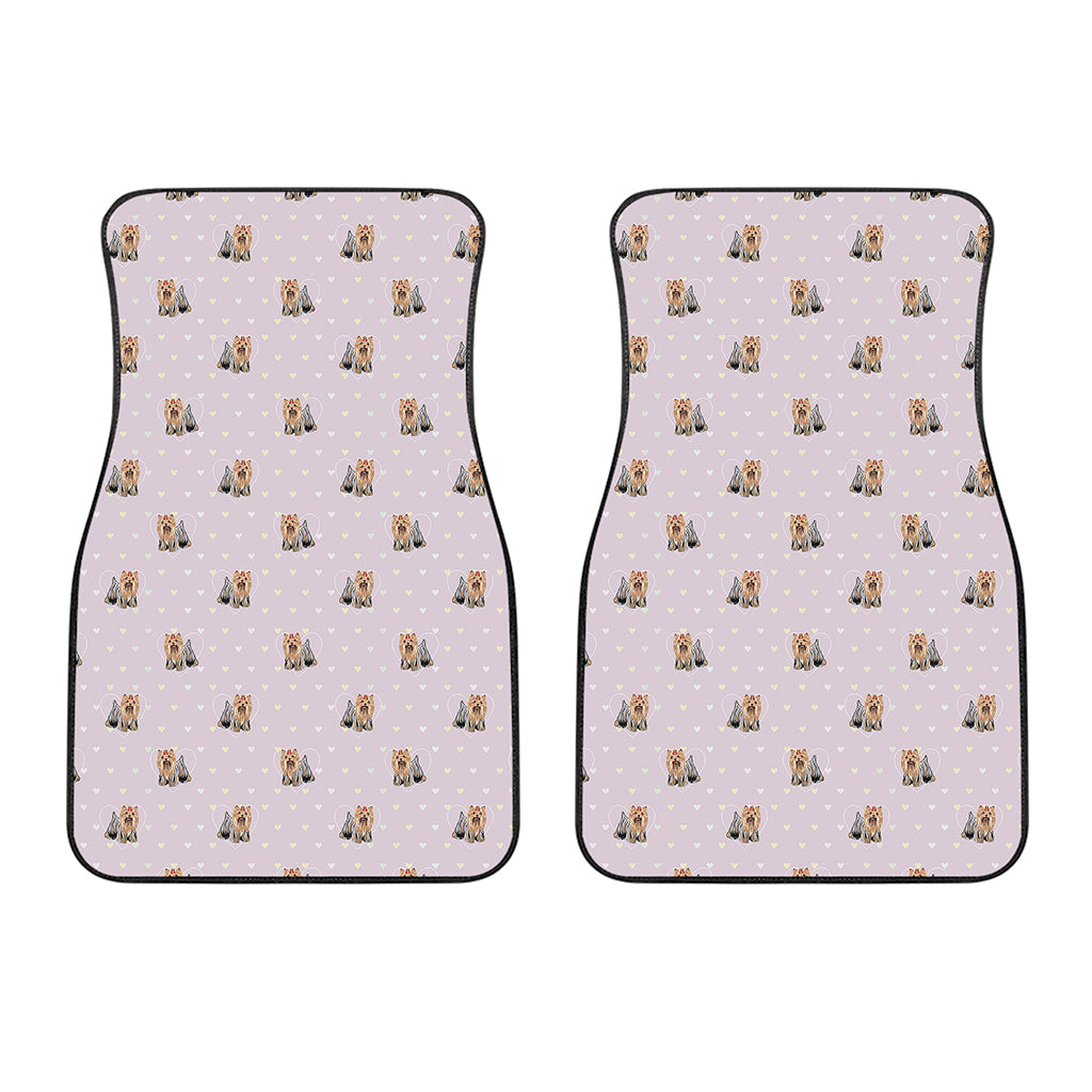Cute Yorkshire Terrier Pattern Print Front Car Floor Mats