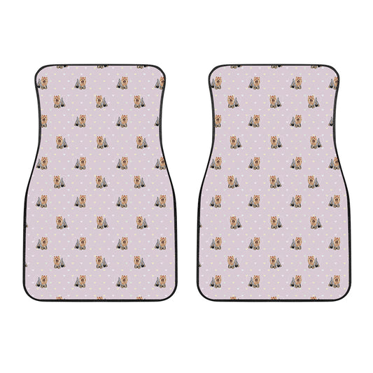 Cute Yorkshire Terrier Pattern Print Front Car Floor Mats