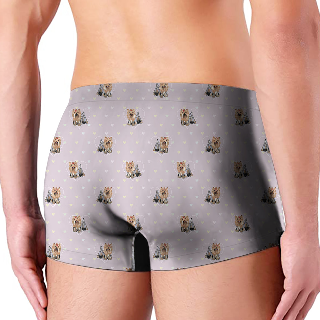 Cute Yorkshire Terrier Pattern Print Men's Boxer Briefs