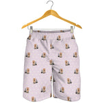 Cute Yorkshire Terrier Pattern Print Men's Shorts