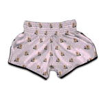 Cute Yorkshire Terrier Pattern Print Muay Thai Boxing Shorts