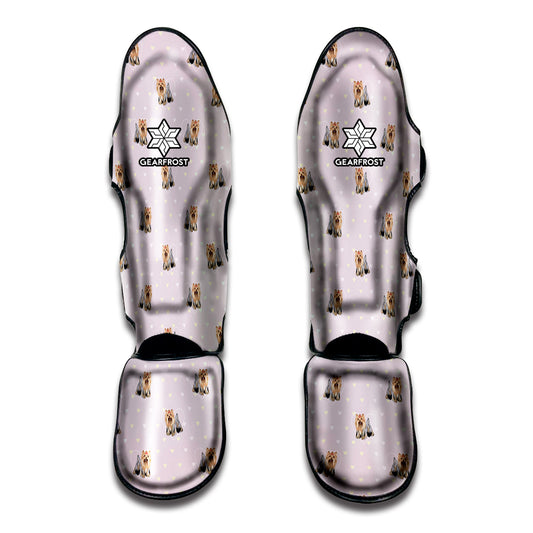Cute Yorkshire Terrier Pattern Print Muay Thai Shin Guard