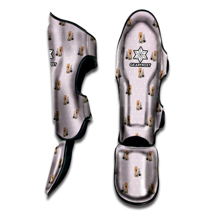 Cute Yorkshire Terrier Pattern Print Muay Thai Shin Guard