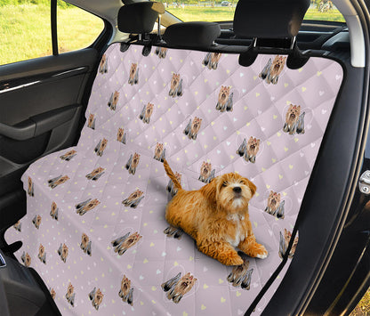 Cute Yorkshire Terrier Pattern Print Pet Car Back Seat Cover