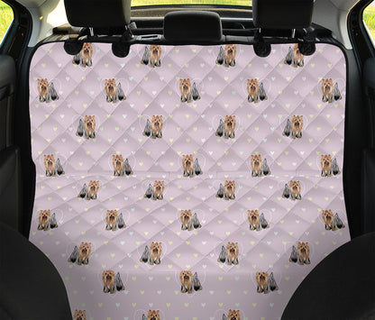 Cute Yorkshire Terrier Pattern Print Pet Car Back Seat Cover