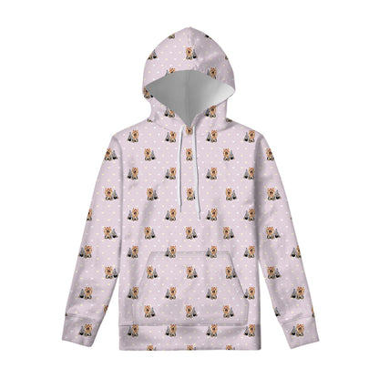 Cute Yorkshire Terrier Pattern Print Pullover Hoodie
