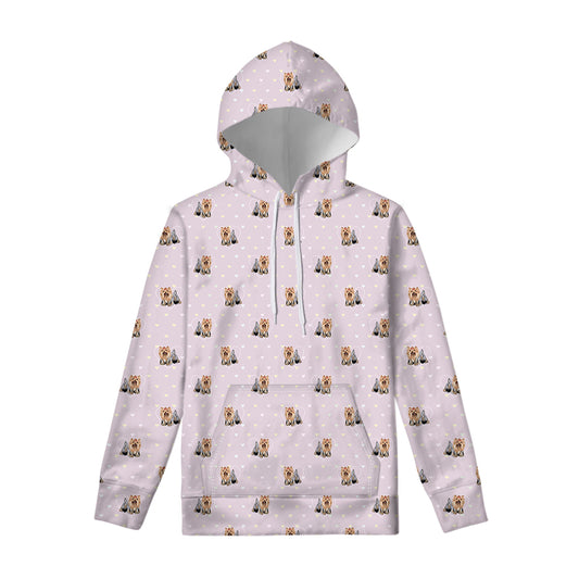 Cute Yorkshire Terrier Pattern Print Pullover Hoodie