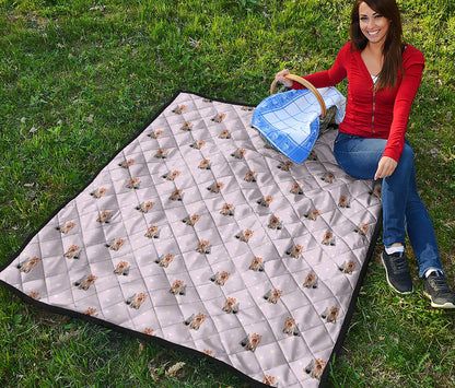 Cute Yorkshire Terrier Pattern Print Quilt